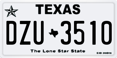 TX license plate DZU3510
