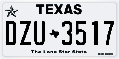 TX license plate DZU3517