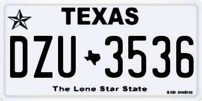 TX license plate DZU3536