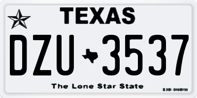 TX license plate DZU3537