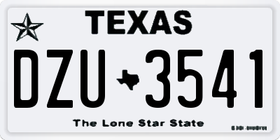 TX license plate DZU3541