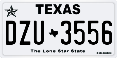 TX license plate DZU3556