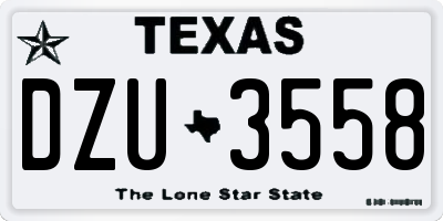 TX license plate DZU3558