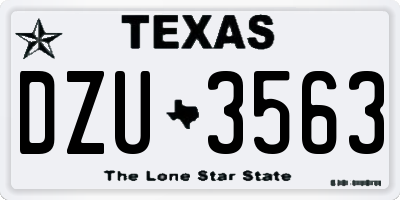 TX license plate DZU3563