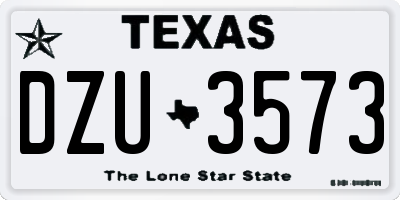 TX license plate DZU3573