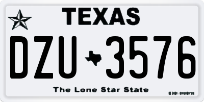 TX license plate DZU3576