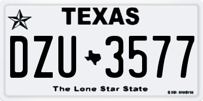 TX license plate DZU3577