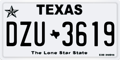 TX license plate DZU3619