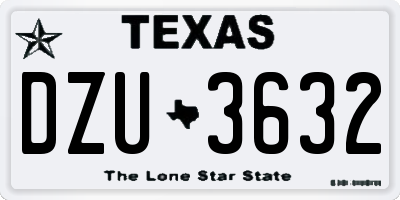 TX license plate DZU3632