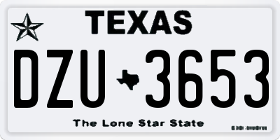 TX license plate DZU3653