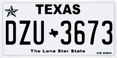 TX license plate DZU3673