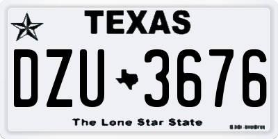 TX license plate DZU3676