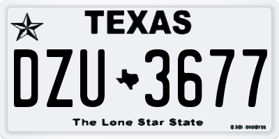 TX license plate DZU3677