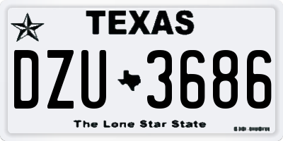 TX license plate DZU3686