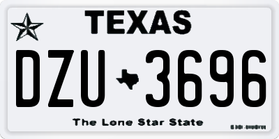 TX license plate DZU3696