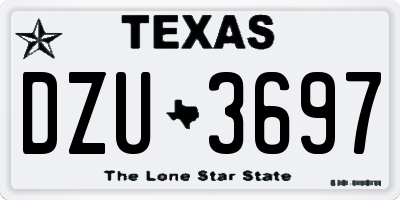 TX license plate DZU3697
