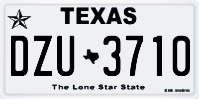 TX license plate DZU3710