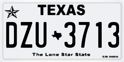 TX license plate DZU3713