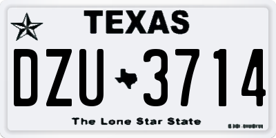 TX license plate DZU3714