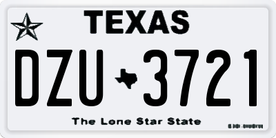 TX license plate DZU3721