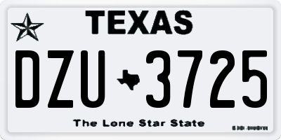 TX license plate DZU3725