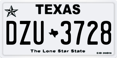 TX license plate DZU3728