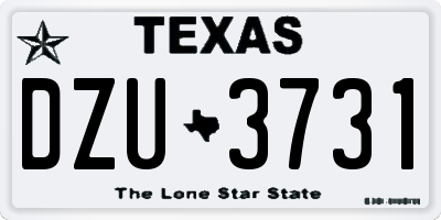 TX license plate DZU3731