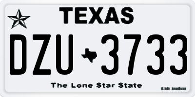 TX license plate DZU3733