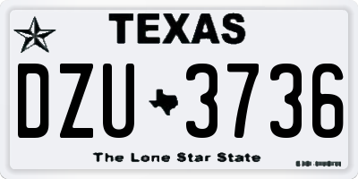 TX license plate DZU3736
