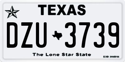 TX license plate DZU3739