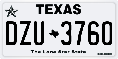 TX license plate DZU3760