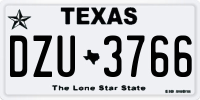 TX license plate DZU3766