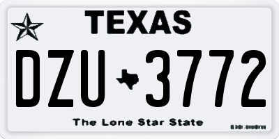 TX license plate DZU3772