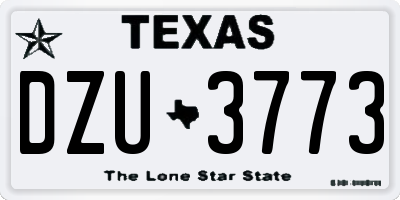 TX license plate DZU3773