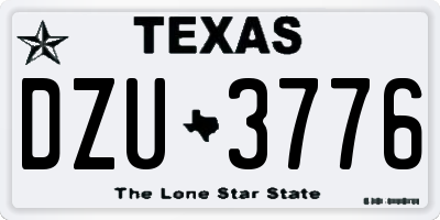 TX license plate DZU3776
