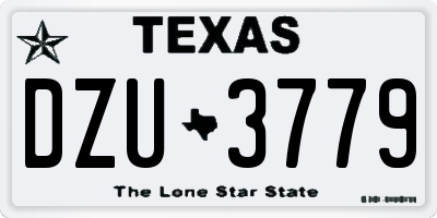 TX license plate DZU3779