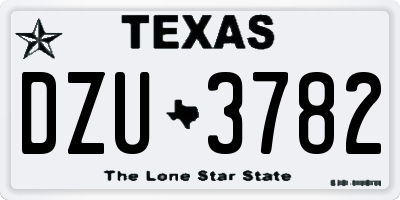 TX license plate DZU3782