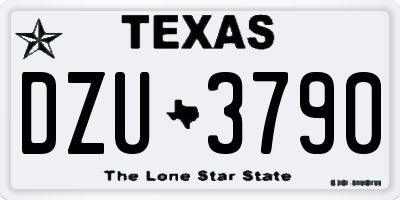 TX license plate DZU3790