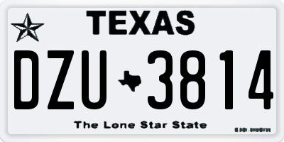 TX license plate DZU3814