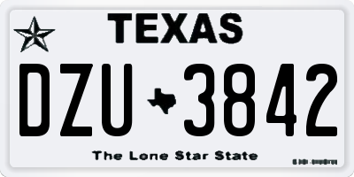 TX license plate DZU3842