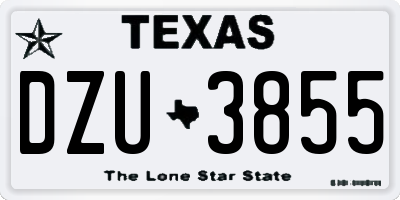 TX license plate DZU3855