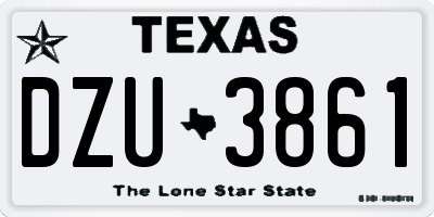 TX license plate DZU3861