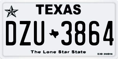 TX license plate DZU3864
