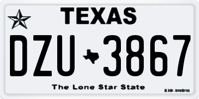 TX license plate DZU3867