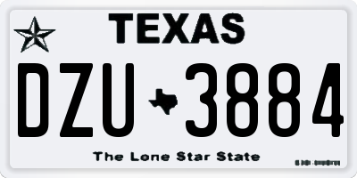 TX license plate DZU3884