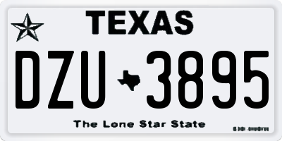 TX license plate DZU3895