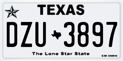 TX license plate DZU3897