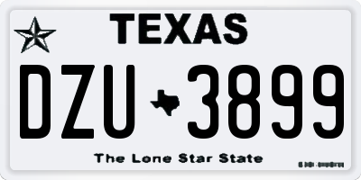 TX license plate DZU3899