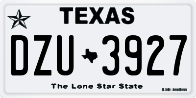 TX license plate DZU3927