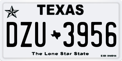 TX license plate DZU3956